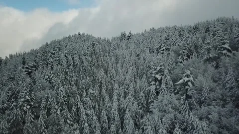 SNOWY MOUNTAIN DRONE SHOT  4K Stock Footage 263050657