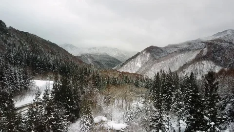 Snowy mountain landscape Stock Footage 73422806