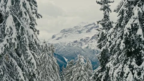 Snowy Mountain Landscape View During a Winter Hike in the High Alpine 库存影片 331165147