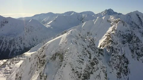 Snowy Mountain Landscape in Winter Video stock 331696834