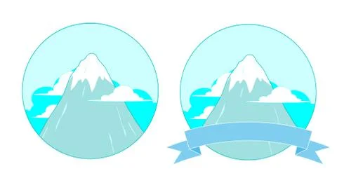 Snowy Mountain Logo Stock Illustration