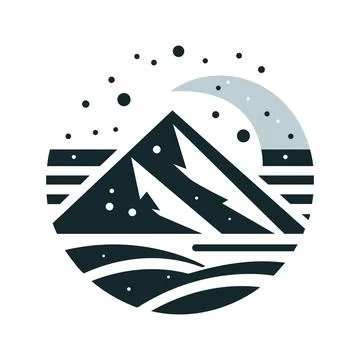 Snowy Mountain Logo Vector Stock Illustration