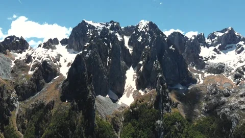 Snowy mountain with microrock plus written below Stock Footage 277196568