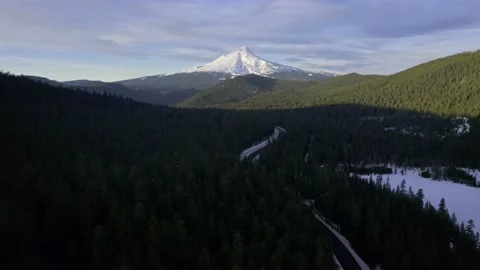 Snowy Mountain Over Road Stock Footage 169251916