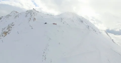 Snowy Mountain Peak at Sunset Stock Footage 118954740