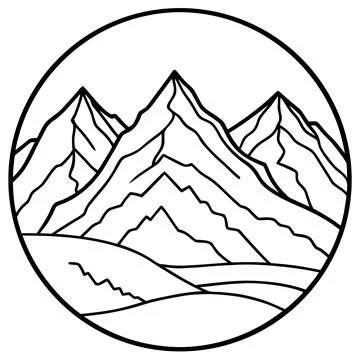 Snowy Mountain Peak under Clear Blue Sky Illustration Illustrazione stock
