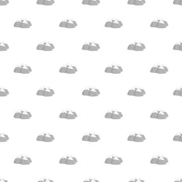 Snowy mountain peaks seamless pattern repeating design Stock Illustration