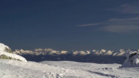 Snowy Mountain Peaks with Steps 4K Stock Footage 76517066
