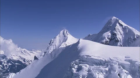 Snowy mountain peaks in winter, Eiger Stock Footage 108601953