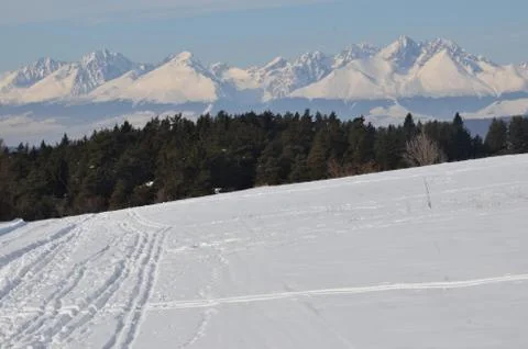 Snowy mountain Stock Photos