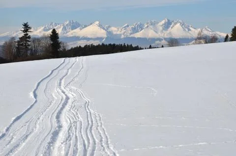 Snowy mountain Stock Photos
