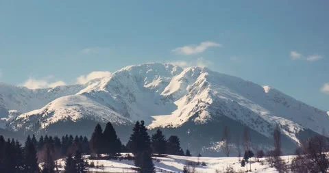 Snowy mountain range in the background vintage looking edit Stock Footage 178028218