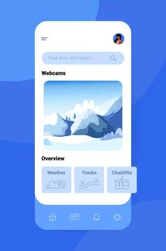 Snowy mountain range beautiful nature landscape background ski resort concept Stock Illustration