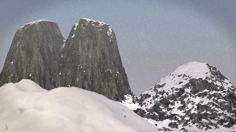 Snowy Mountain Range Stock Footage 80458790