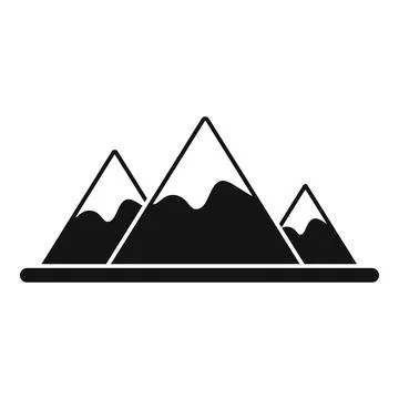 Snowy mountain range logo forming a minimalist landscape Stock Illustration