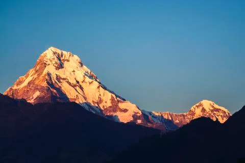 Snowy mountain range Foto stock