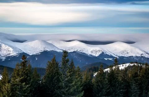 Snowy mountain range Stock Photos