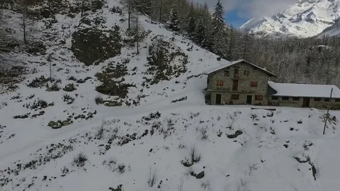 Snowy mountain refuge Stock Footage 79751712