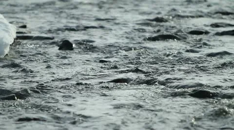 Snowy mountain river 스톡 동영상 12137374