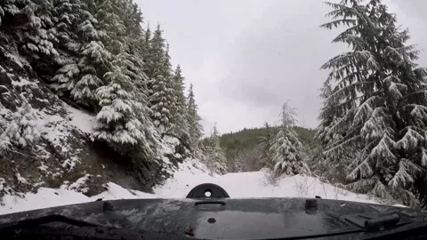 Snowy mountain road Stock Footage 172564971