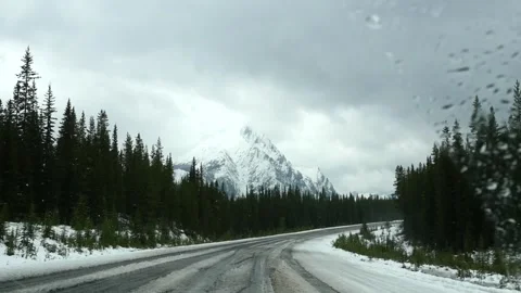 Snowy mountain scene Stock Footage 153115346