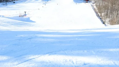 Snowy mountain ski resort Stock Footage 99797449