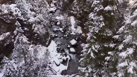 Snowy mountain stream 動画素材 305702152