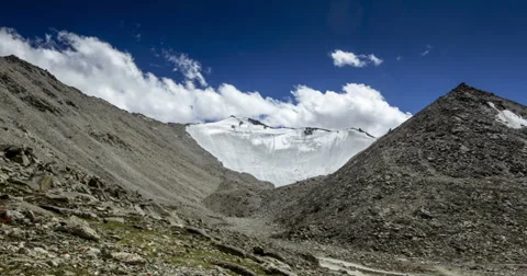 Snowy mountain time lapse 4k Stock Footage 34364808