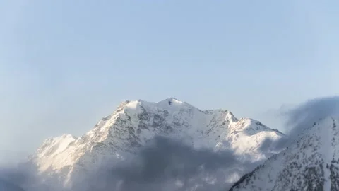 Snowy Mountain Timelapse (4K) Stock Footage 147392734