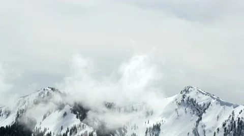 Snowy Mountain Timelapse Stock Footage 8678809