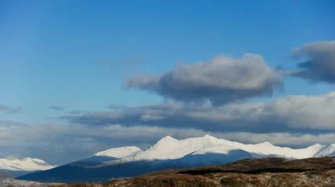 Snowy mountain timelapse Stock Footage 14886667