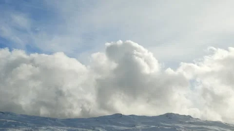 Snowy mountain timelapse Stock Footage 21894789