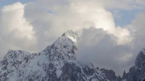 Snowy mountain timelapse Stock Footage 81097857