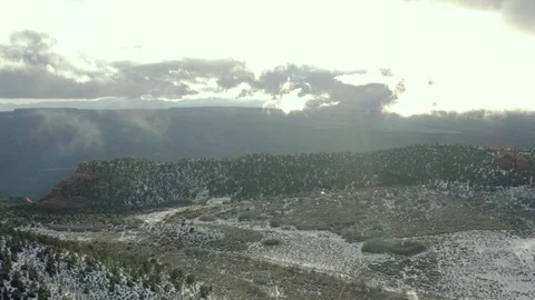 Snowy Mountain Top Drone Video stock 127250934