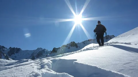 Snowy mountain trail Video stock 59706958