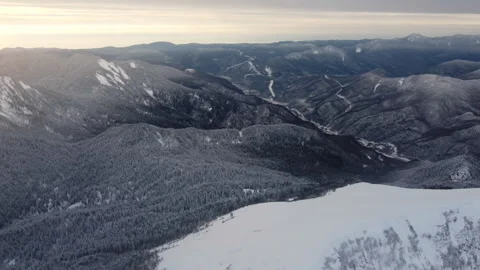 Snowy mountain valley Stock Footage 246946094