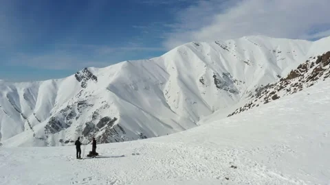 Snowy mountain view Stock Footage 145124114