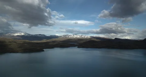 Snowy mountains and blue lakes Stock Footage 90079853