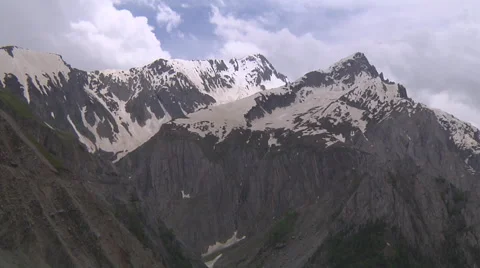 Snowy mountains and clouds at Leh in Ladakh, India Stock Footage 46947320