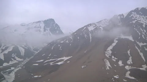 Snowy mountains and clouds at Leh-Manali Highway in Ladakh, India Stock Footage 47149336
