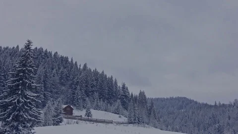 Snowy Mountains and Clouds Timelapse, Carpatians, Ukraine, 4.6 K Stock-Footage 83345855
