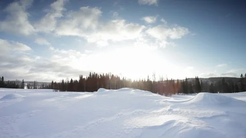 Snowy mountains and wind Stock Footage 126302228