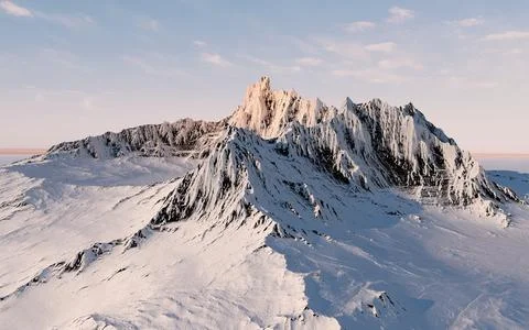 Snowy mountains background, 3d rendering. Illustrazione stock
