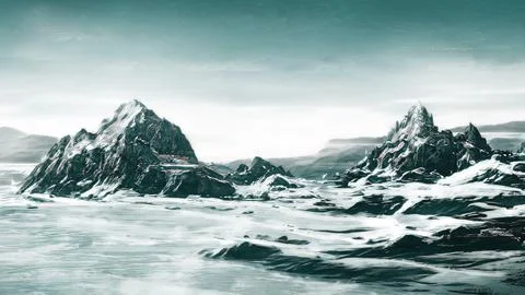 Snowy mountains Stock-Illustration