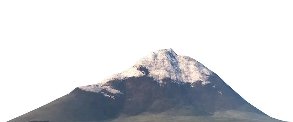 Snowy mountains Isolate on white background 3d illustration Stock Illustration