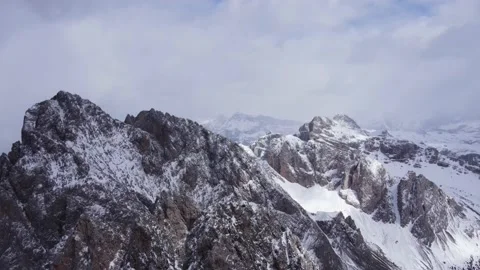 Snowy mountains, a magical view of the Dolomites, the pearl of the Alps. Stock Footage 237756608