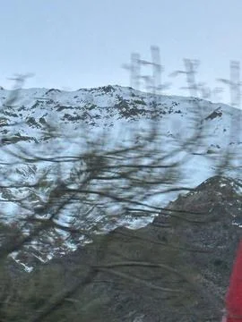 Snowy Mountains in Motion Stock Photos
