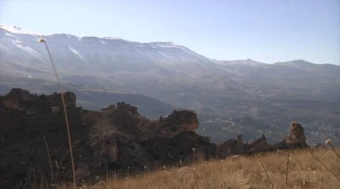 Snowy mountains pan Stock Footage 58209604