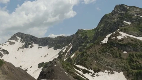 Snowy mountains peaks Stock Footage 73369605