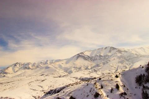 Snowy mountains Stock Photos